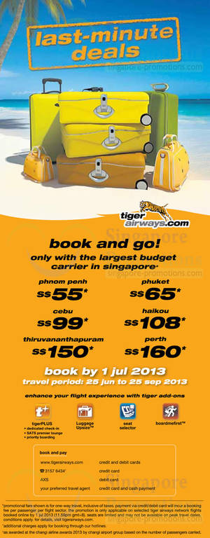 Featured image for (EXPIRED) TigerAir Promotion Air Fares 25 Jun – 1 Jul 2013