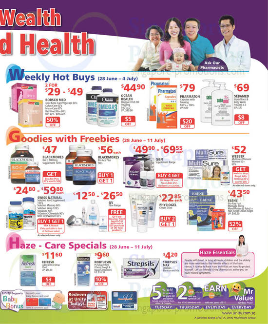 Weekly Hot Buys, Haze Care Specials, Goodies with Freebies