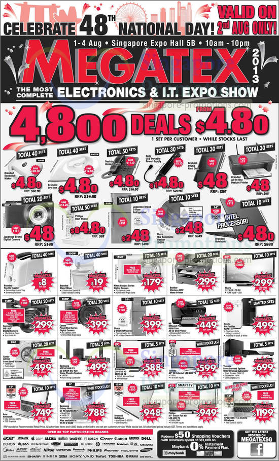 2 Aug Only 4800 4.80 Limited Deals, Digital Camera, Washer, TV, Household, Fridge, Home Theatre Systems