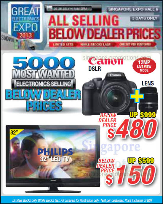 23 July Canon DSLR, Philips 32 LED TV