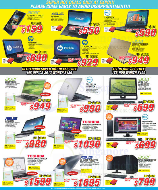 26 Jul Hot Electronics Deals, Ultrabooks, AIO Desktop PC, Acer, ASUS, Dell, HP