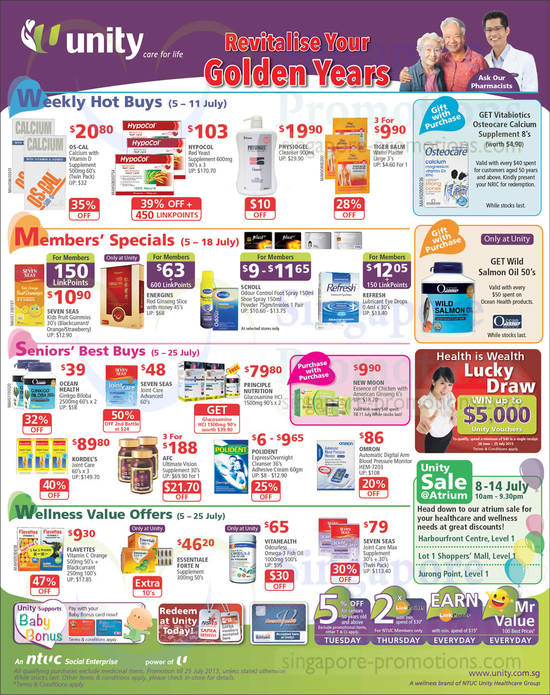 5 Jul Weekly Hot Buys, Member Specials, Senior Best Buys, Wellness Value Offers, Hypocol, Ocean Health, Seven Seas, Principle Nutrition