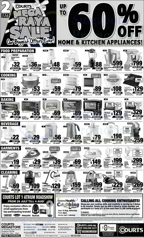 Blenders, Mixers, Choppers, Rice Cookers, Ovens, Coffee Maker, Thermo Pot, Kettle Jug, Juice, Soymilk Maker, Irons, Vacuum Cleaners