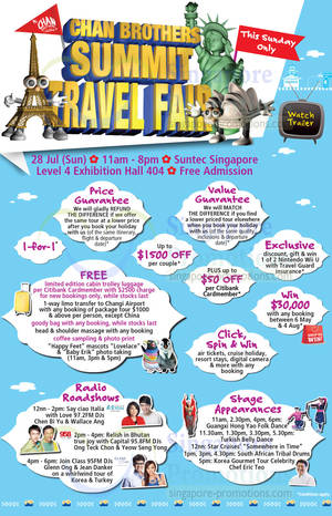 Featured image for (EXPIRED) Chan Brothers Summit Travel Fair @ Suntec City 28 Jul 2013