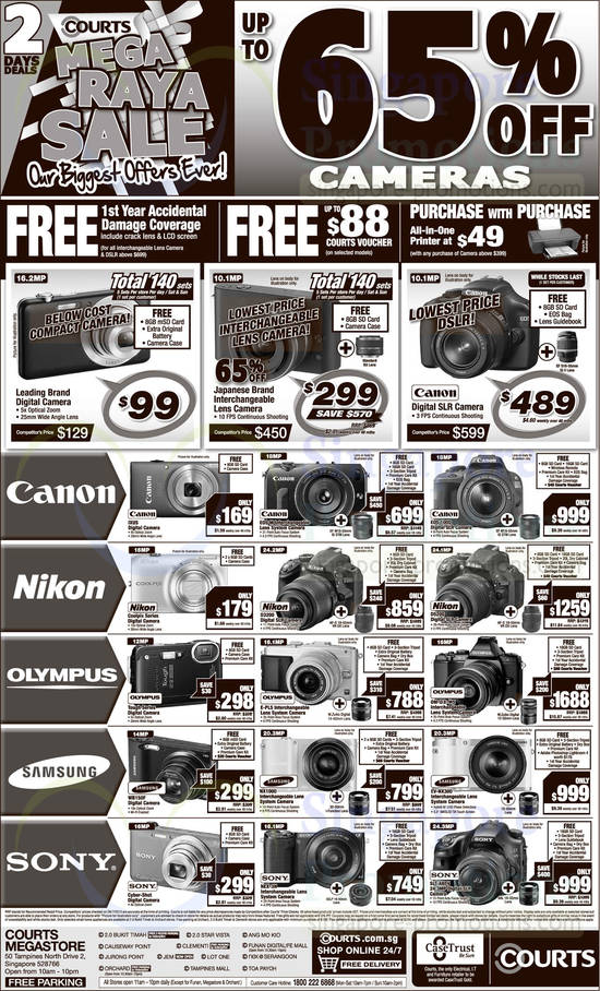 Digital Cameras, Canon, Nikon, Olympus, Samsung, Sony