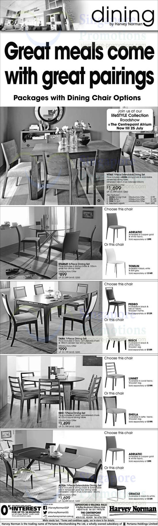 Dining Sets, Vitas, Starlet, Adriatic, Tomlin, Tara, Pedro, Reece