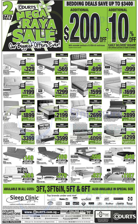 Mattresses, Sofa Beds, Bedroom Suite, Stylemaster, Silentnight, DreamCaster, StarryNite, Four Star, SweetDreams