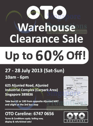 Featured image for (EXPIRED) OTO Bodycare Warehouse Clearance Sale Up to 60% Off 27 – 28 Jul 2013