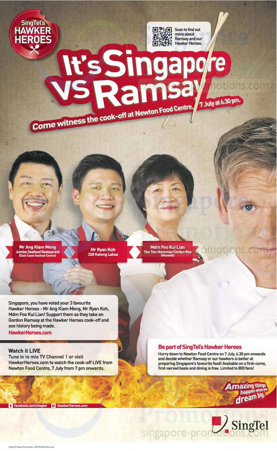 Singapore vs Ramsay Cook-Off Newton Food Centre 7 July 630pm