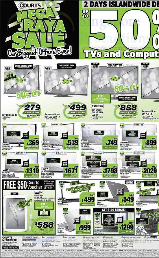 TVs, Monitor, Notebooks, LG, Sony, Samsung, Acer, Lenovo, Toshiba