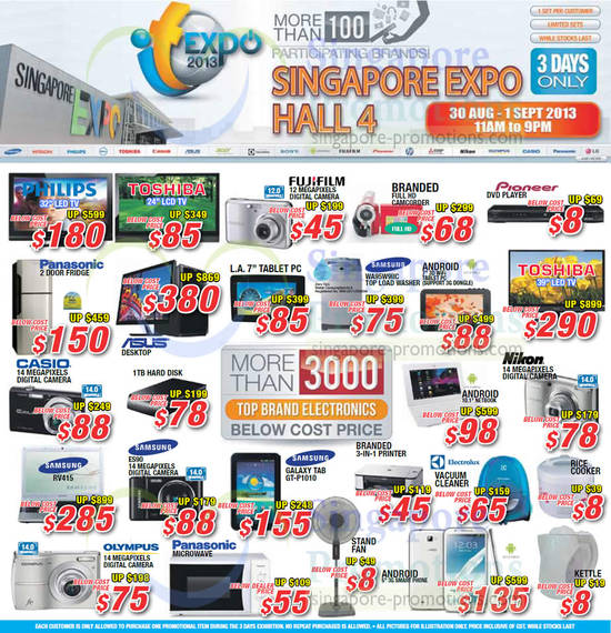 30 Aug Below Cost Price Offers TVs, Digital Cameras, Tablets, Fridges, Printer, Appliances