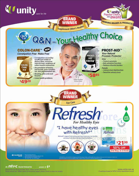 6 Sep QN Colon-Care, Prost-Aid, Refresh