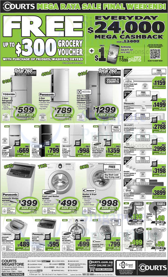 Appliances, Fridges, Washers, Air Conditioners, Toshiba, Panasonic, Electrolux, Sharp, Candy, LG, Sona