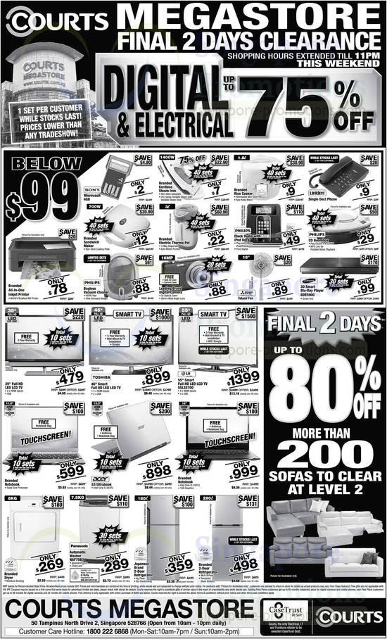 Digital n Electrical up to 75 Percent Off, TVs, Washers, Fridges