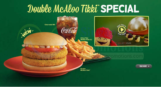 Double McAloo Tikki Burger, Citrus Thai Shaker Fries