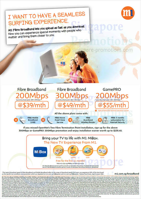 Fibre Broadband 200Mbps, 300Mbps, GamePRO 200Mbps, MiBox