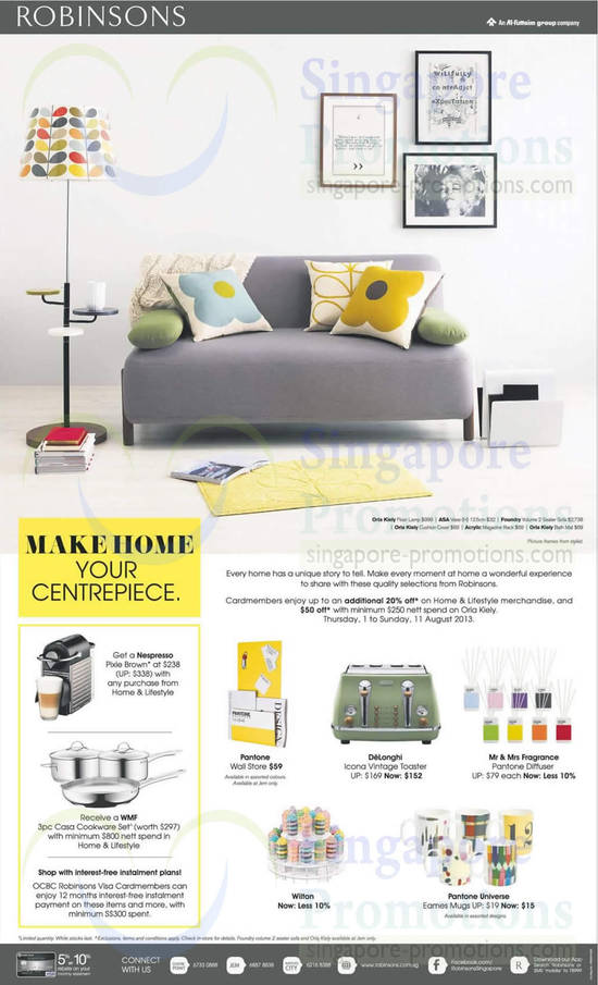 Floor Lamp, Sofa, Cushion Cover, Toaster, Pantone Diffuser, Orla Kiely, Foundry, DeLonghi