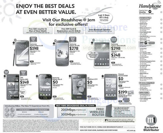 Handphone Shop Samsung Galaxy Note II LTE, S4 LTE, Tab 3 8.0, Ace 2, HTC Desire 600, LG Optimus L3 II, Huawei Ascend G530