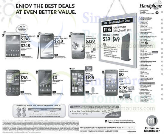 Handphone Shop Samsung Galaxy Tab 3 8.0, Note II LTE, S4, Blackberry Q5, Sony Xperia L, Nokia Lumia 925, Huawei Ascend G510, Lot 1