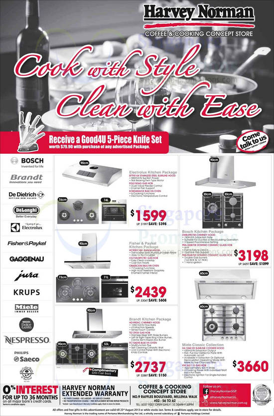 Kitchen Packages Electrolux, Fisheer n Paykel, Bosch, Brandt, Miele