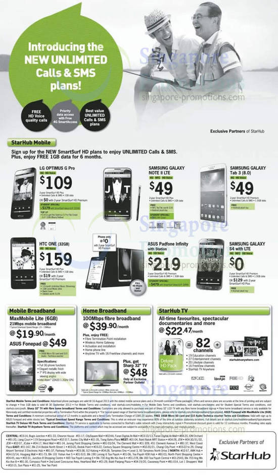 LG Optimus G Pro, Samsung Galaxy Note II LTE, Tab 3 8.0, S4, HTC One, ASUS Padfone Infinity