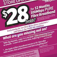 Featured image for (EXPIRED) MyRepublic $38.88/mth 100Mbps Fibre Broadband Promo @ Funan Digitalife Mall 17 – 25 Aug 2013