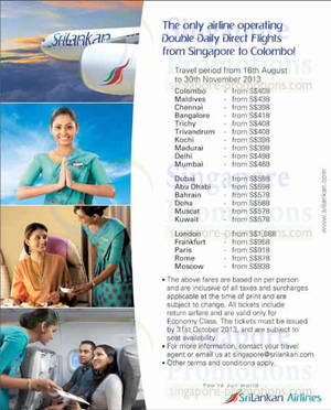 Featured image for (EXPIRED) SriLankan Airlines Air Fares Offers 15 Aug – 31 Oct 2013