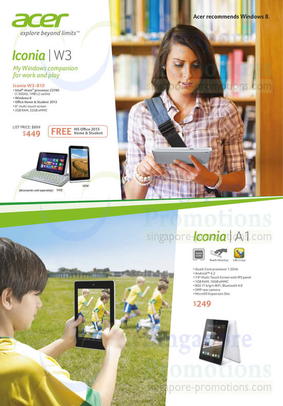 Tablets Iconia W3-810, Iconia A1