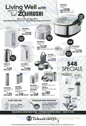 Featured image for (EXPIRED) Zojirushi Kitchen Electronics & Kitchenware Offers @ Takashimaya 8 – 22 Aug 2013