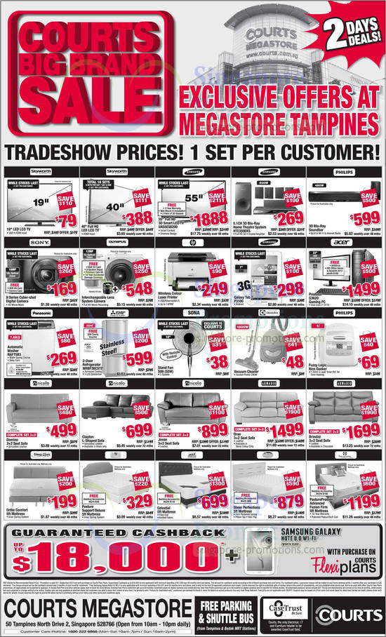 Tampines Megastore Exclusive Offers, TVs, Home Theatre Systems, Desktops, Fridges, Sofas, Mattresses