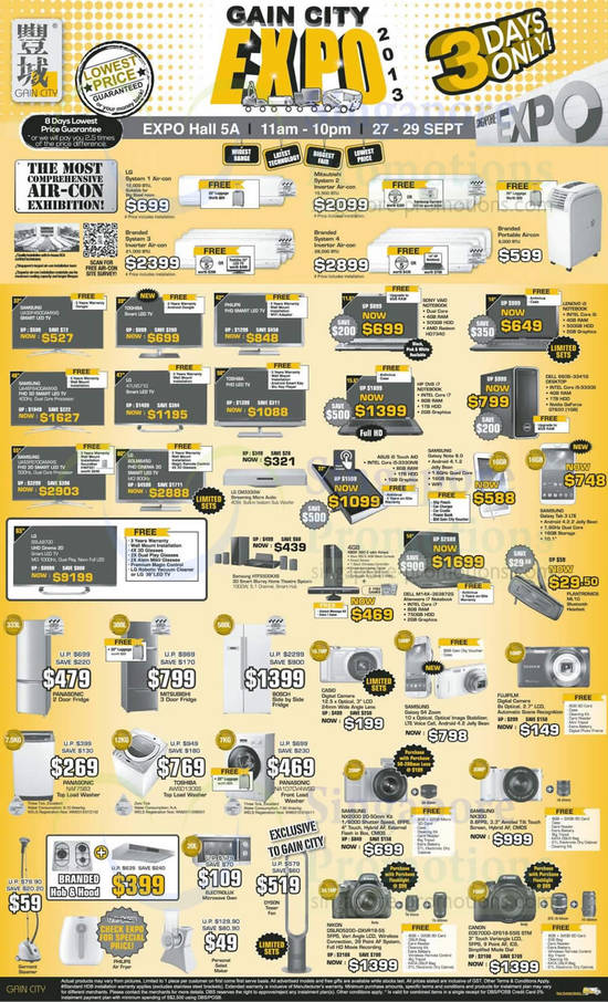 27 Sep TVs, Air Conditioners, Notebooks, Fridges, Digital Cameras