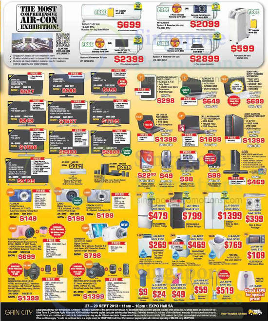 27 Sep TVs, Notebooks, Digital Cameras, Fridges, Washers, Desktop PC