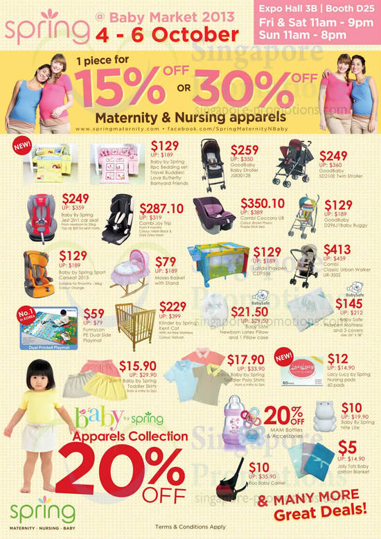 4 Oct Spring Maternity Strollers, Car Seats, Cots, Shirts