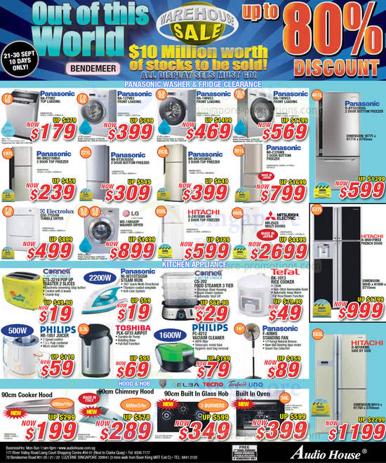 Appliances, Washers, Fridges, Dryers, Juicers, Airpots, Vacuum Cleaners, Fans