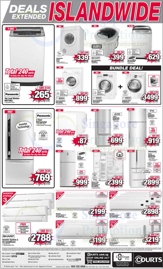 Appliances, Washers, Fridges, Panasonic, Bosch, LG, Samsung