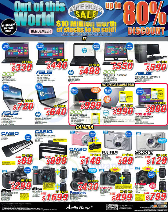 Desktop PCs, Notebooks, Digital Cameras, DSLRs, Acer, HP, Dell, Toshiba, Casio, Sony