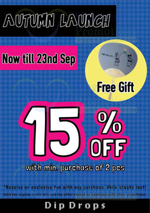 Featured image for Dip Drops 15% Off Promo 21 – 23 Sep 2013