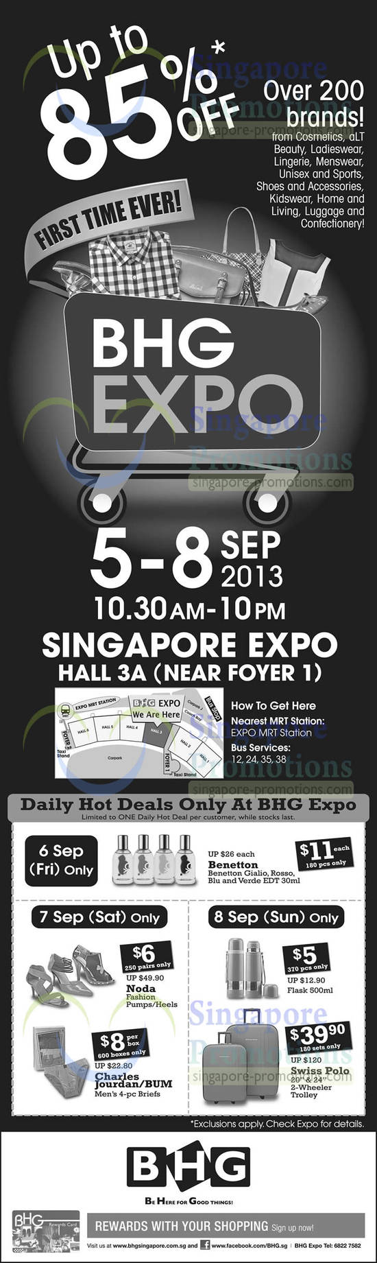 Event Details, Venue, Time, Dates, Over 200 Brands, Daily Hot Deals