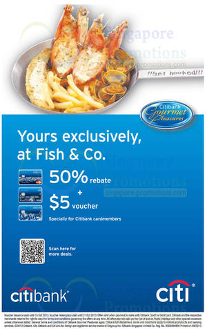 Featured image for Fish & Co 50% Off Rebate & $5 Voucher For Citibank Cardmembers 9 Sep 2103