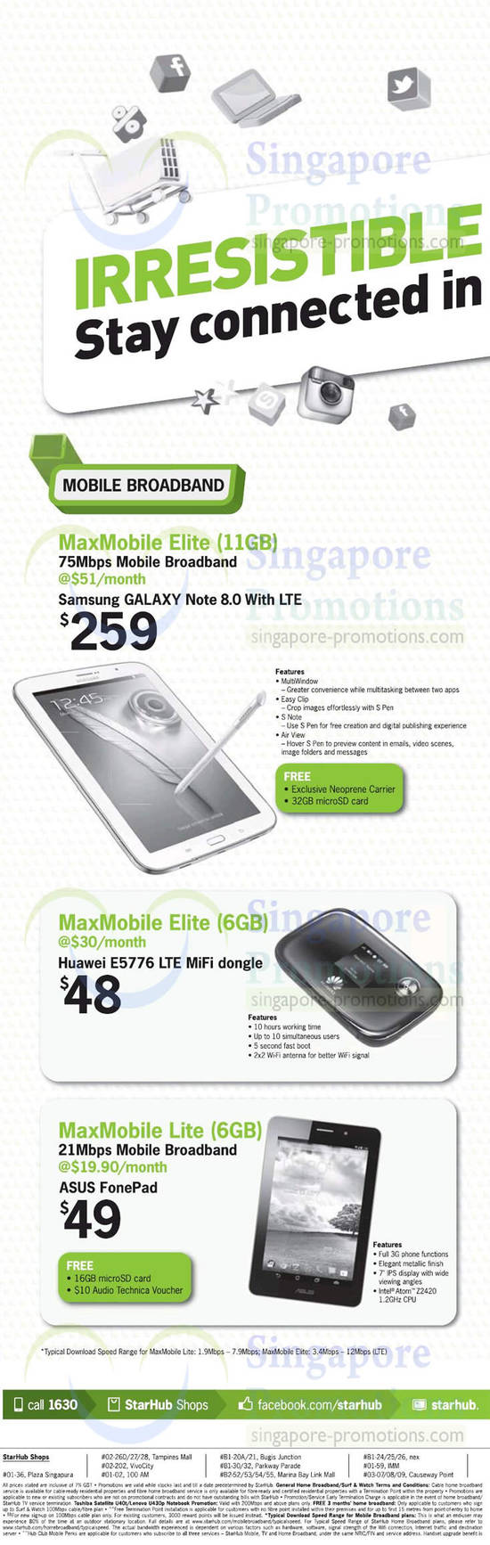 MaxMobile Elite Samsung Galaxy Note 8.0, Huawei E5776, ASUS Fonepad