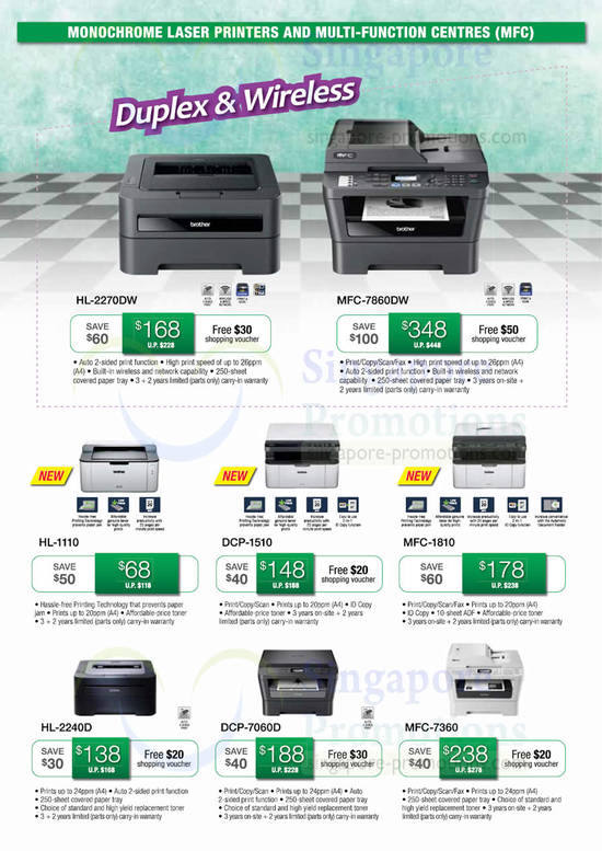 Monchrome Laser Printers, Multi-Function Centres