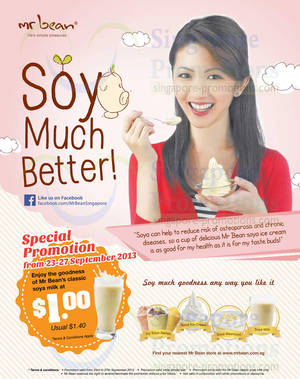 Featured image for (EXPIRED) Mr Bean $1 Classic Soya Milk Promo 23 – 27 Sep 2013