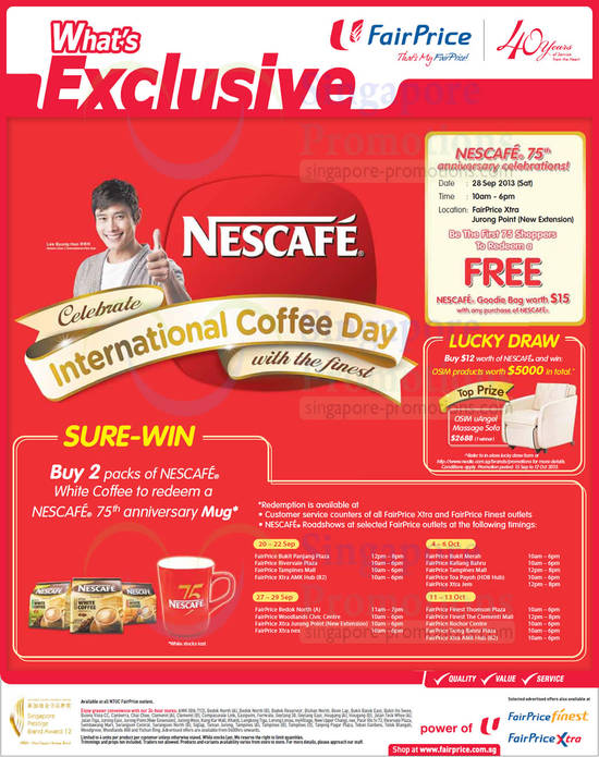 Nescafe FREE 75th Anniversary Mug Promo, Nescafe Roadshows