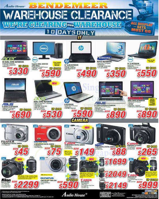 Notebooks, Digital Cameras, DSLR, HP, Samsung, Dell, Fujifilm, Canon, Nikon