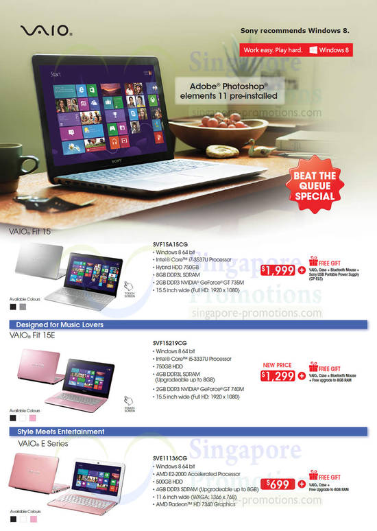 Notebooks Vaio Fit 15E, E Series, Fit 15