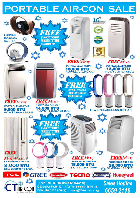 Portable Air Conditioners, Free Delivery