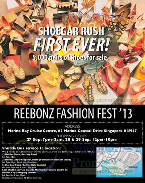 Featured image for Reebonz Fashion Fest @ Marina Bay Cruise Centre 27 – 29 Sep 2013