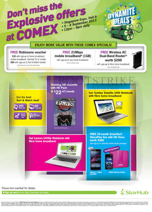 Featured image for Starhub COMEX 2013 Smartphones, Tablets, Cable TV & Mobile/Home Broadband Offers 5 – 8 Sep 2013