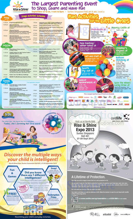 Stage Activities Schedule, Fun Activities, S-26, Cordlife