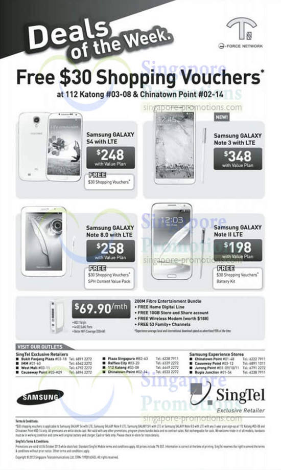 T-Force Network Samsung Galaxy S4, Note 3, Note 8.0, Note 2, Free Shopping Vouchers